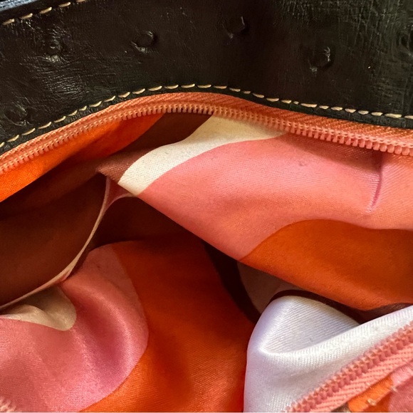 GUESS Y2K Ostrich-Embossed Leather Bag Metal Embellishments Vintage - Picture 10 of 13